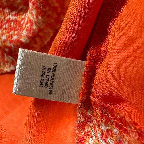 CJ Banks Womens Pullover Scoop Neck Line Orange Blouse Plus Size 1X - Picture 9 of 10
